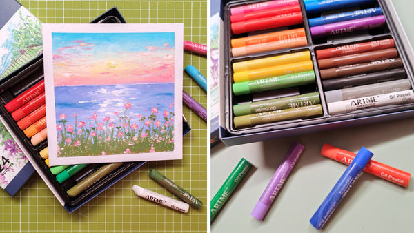 Artme Oil Pastel Paint Sticks 24 Assorted Vibrant Colours