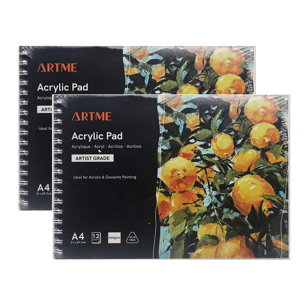 ARTME A4 Acrylic Pad 12 Sheets 400gsm - 2pk