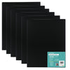 Exerz 30x40cm Black Canvas Panels 3mm 6pcs - A3 Canvas Board 100% Cotton 280gsm