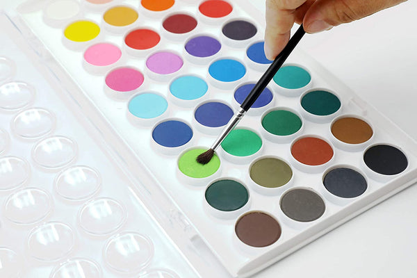 ARTME Watercolour Paint Cakes 36 Colours with a Brush - Artist Palettes kit box