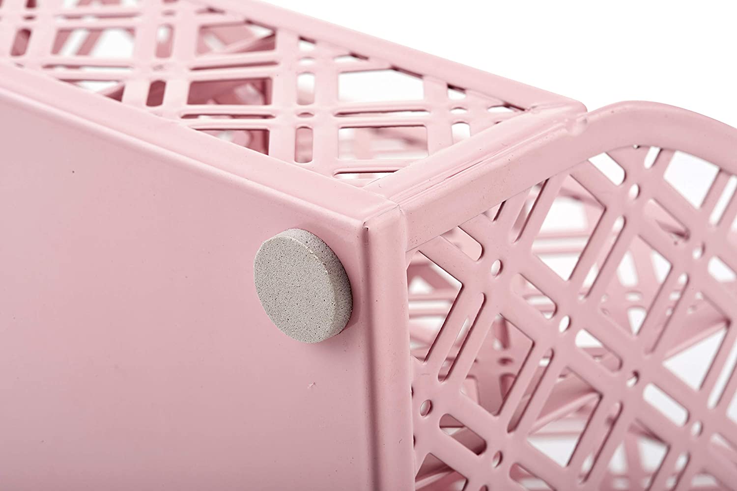 EXERZ Desk Organiser with 7 Compartments -Mesh Desk Tidy Caddy  - Light Pink