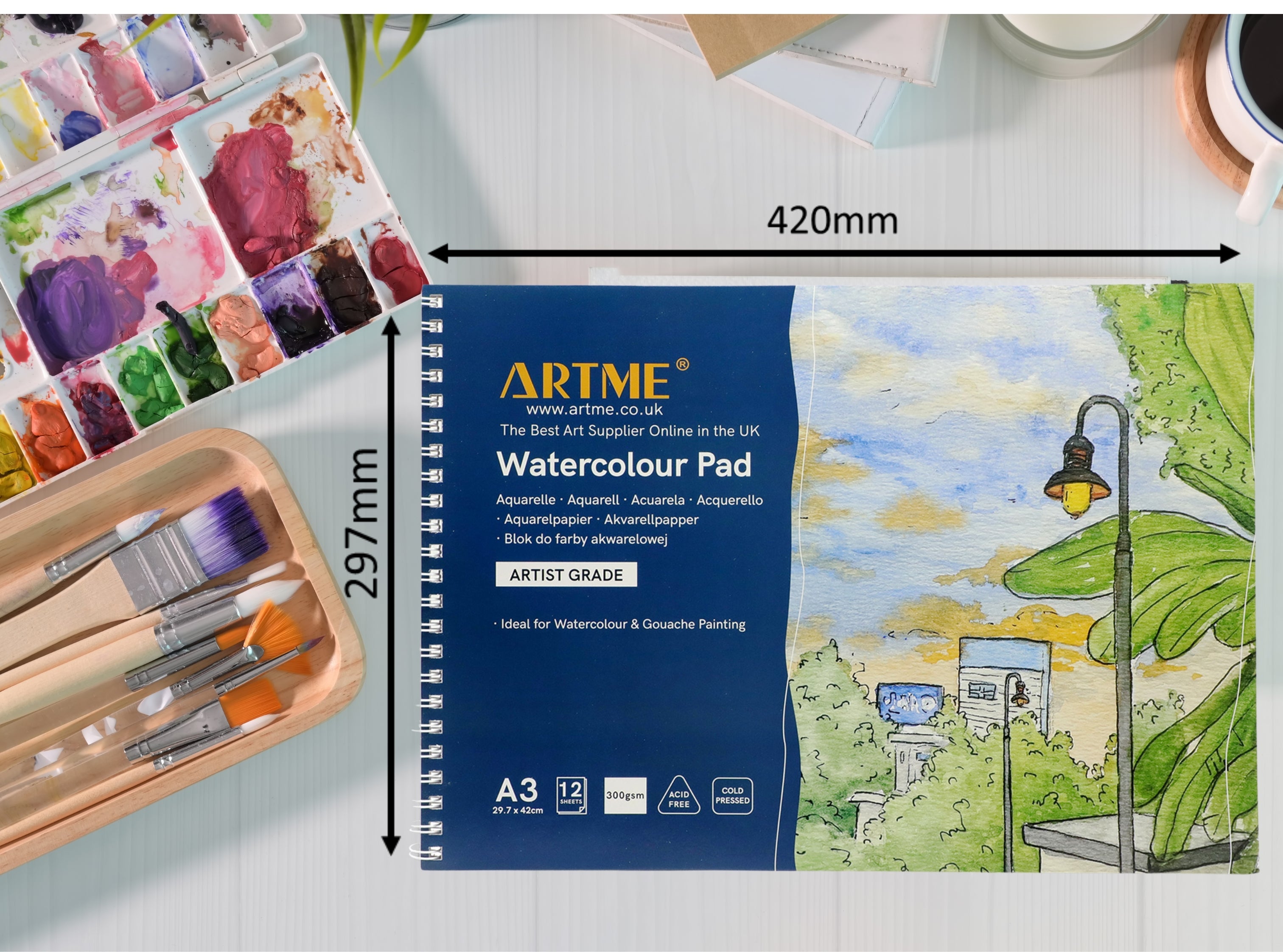 Artme A3 Watercolour Pad 12sheets 300g - 2pk