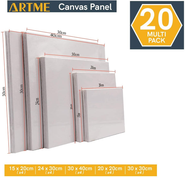 Artme Artist Canvas Panels 20pcs Mixed Size
