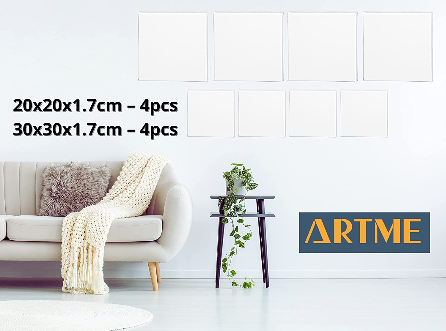 Artme Artist Framed Canvas 8pcs Mixed Size (24x30cm-4pk, 30x40cm-4pk)