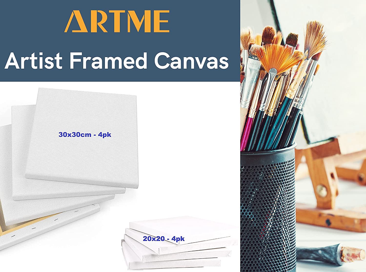 Artme Artist Framed Canvas 8pcs Mixed Size (24x30cm-4pk, 30x40cm-4pk)
