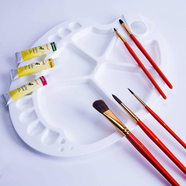 Exerz Artist Paint Brush Set – 10 pcs Professional Mixed Bristle Brushes in a Case - Watercolour & Gouache