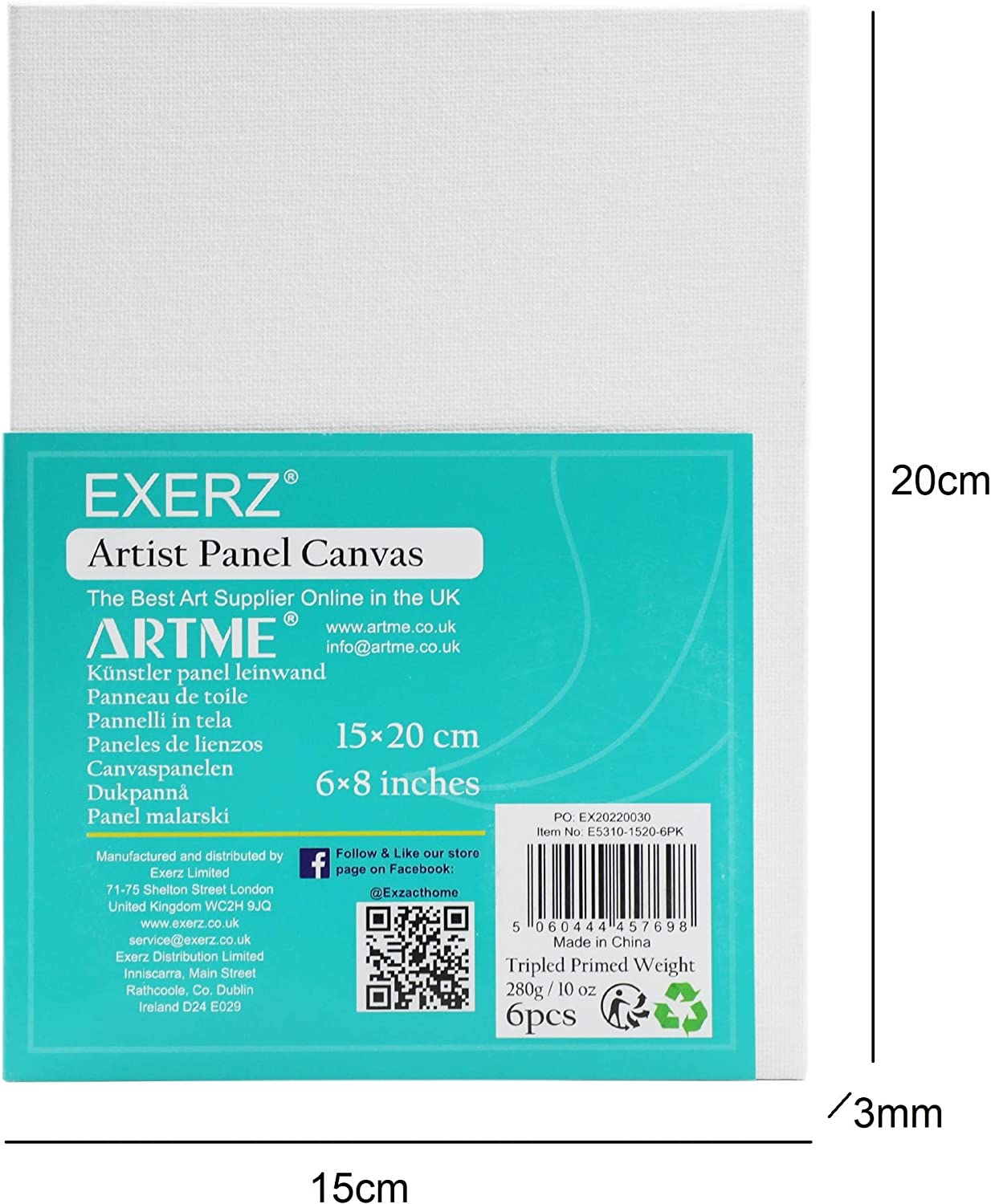 Exerz canvas panels 6pk 15x20cm