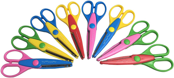 EXERZ Craft Scissors 8pcs with a Carrying Bag 8 Patterns