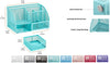 EXERZ Desk Organiser with 7 Compartments -Mesh Desk Tidy Caddy  - Turquoise