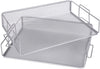 Exerz Letter Trays 2pcs - Stackable Paper Sorter File Trays - Silver
