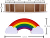 EXERZ Rainbow Pencil Holder + 50pcs Star Stickers - Wooden Desk Organiser