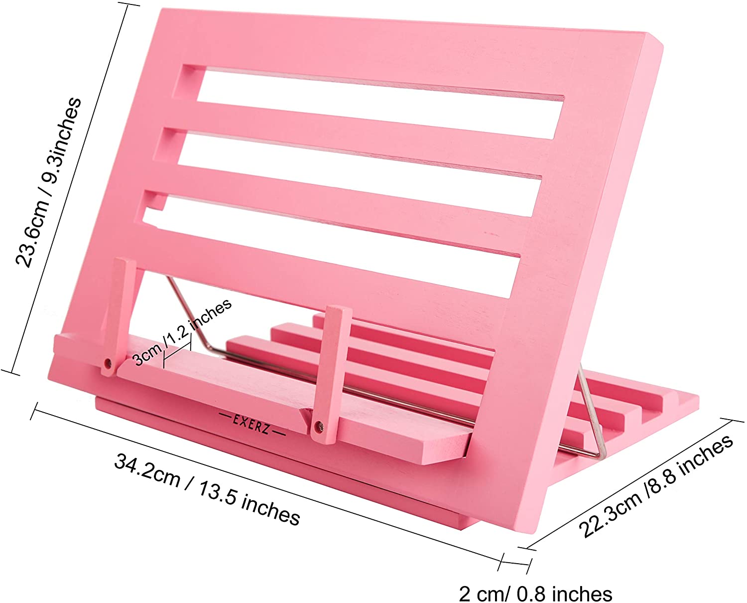 Exerz Wooden Easel Reading Stand - Cookbook Stand - Pink
